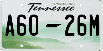 TN license plate A6026M