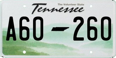TN license plate A6026O