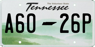 TN license plate A6026P