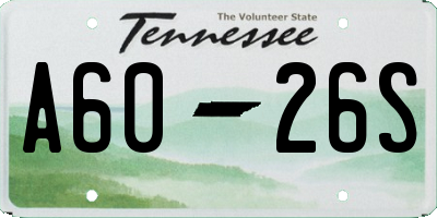 TN license plate A6026S
