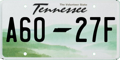 TN license plate A6027F