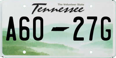 TN license plate A6027G