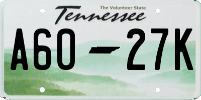 TN license plate A6027K