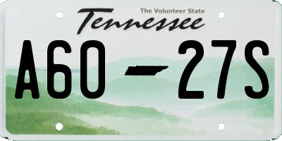 TN license plate A6027S