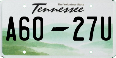 TN license plate A6027U