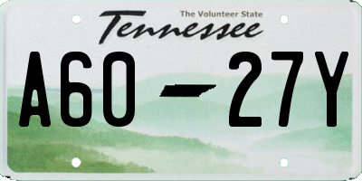 TN license plate A6027Y