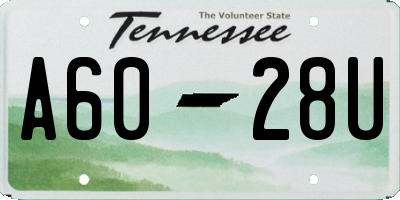 TN license plate A6028U