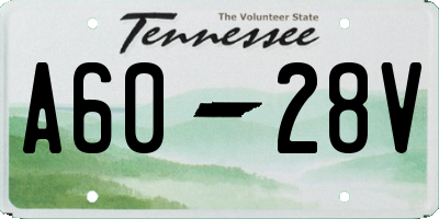 TN license plate A6028V