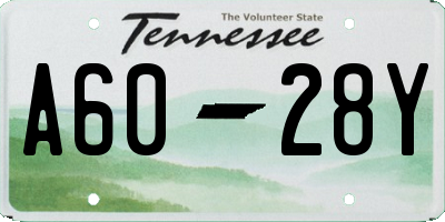 TN license plate A6028Y