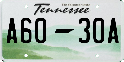 TN license plate A6030A