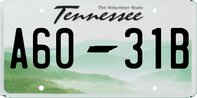TN license plate A6031B