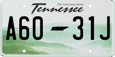 TN license plate A6031J