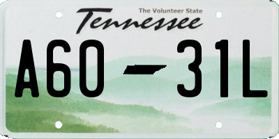 TN license plate A6031L