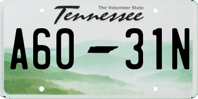 TN license plate A6031N