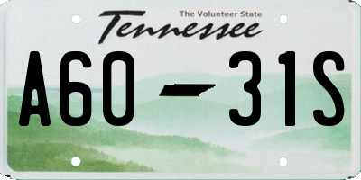 TN license plate A6031S
