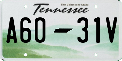 TN license plate A6031V