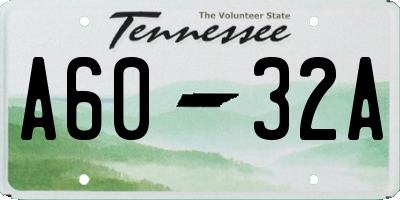 TN license plate A6032A