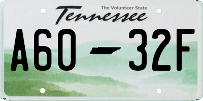 TN license plate A6032F