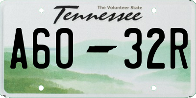 TN license plate A6032R