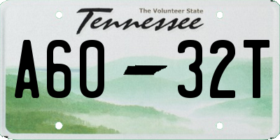TN license plate A6032T