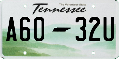 TN license plate A6032U