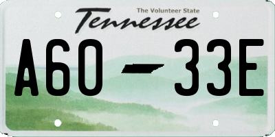 TN license plate A6033E