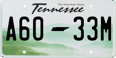 TN license plate A6033M