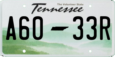 TN license plate A6033R
