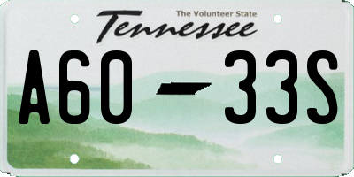 TN license plate A6033S