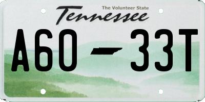TN license plate A6033T