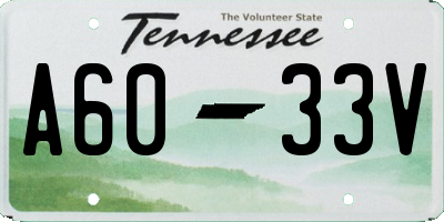 TN license plate A6033V