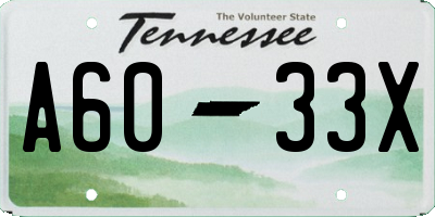 TN license plate A6033X