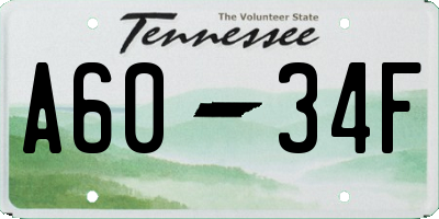 TN license plate A6034F
