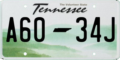 TN license plate A6034J