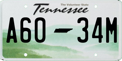 TN license plate A6034M