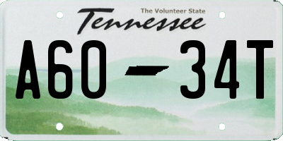 TN license plate A6034T