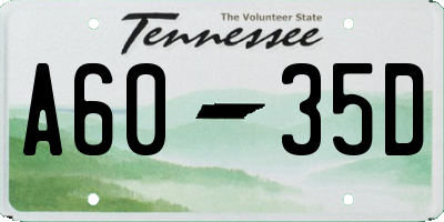 TN license plate A6035D