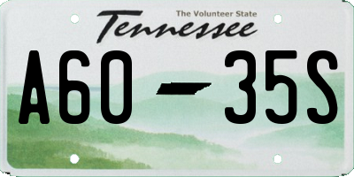 TN license plate A6035S