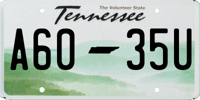 TN license plate A6035U