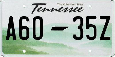 TN license plate A6035Z