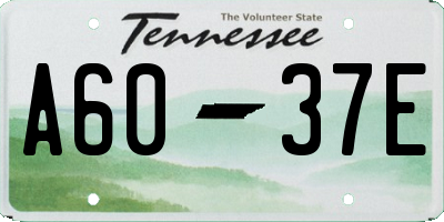 TN license plate A6037E