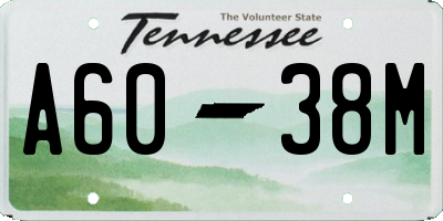 TN license plate A6038M