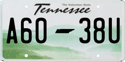 TN license plate A6038U