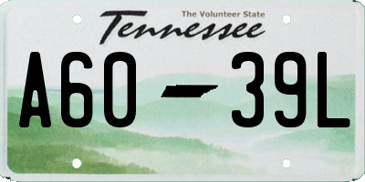 TN license plate A6039L