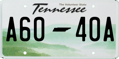 TN license plate A6040A