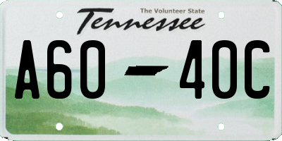 TN license plate A6040C