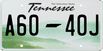 TN license plate A6040J