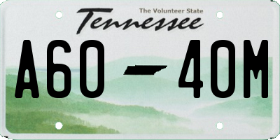 TN license plate A6040M