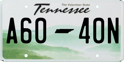 TN license plate A6040N