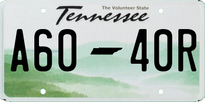 TN license plate A6040R